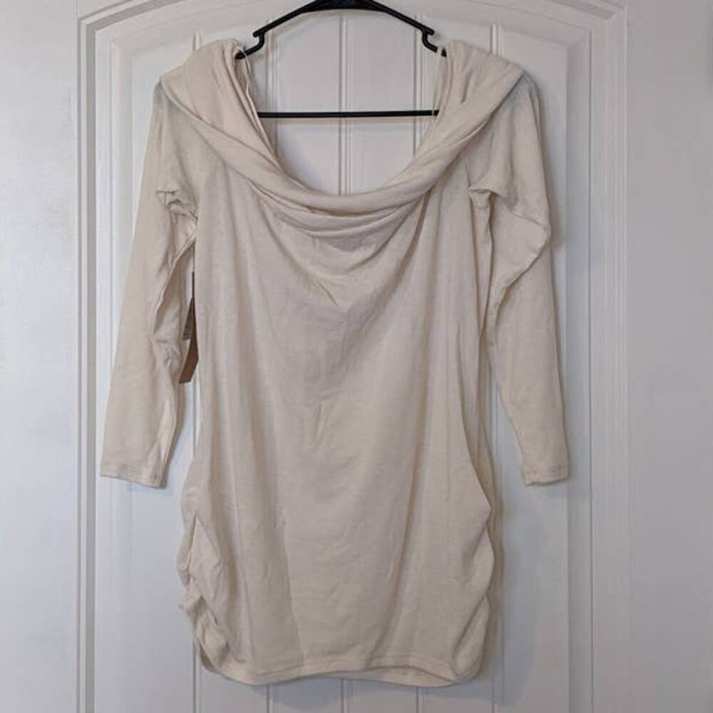 Rachel Rachel Roy Sweater Fold Over Ivory Off-the-shoulder Top 0x Career Cream
